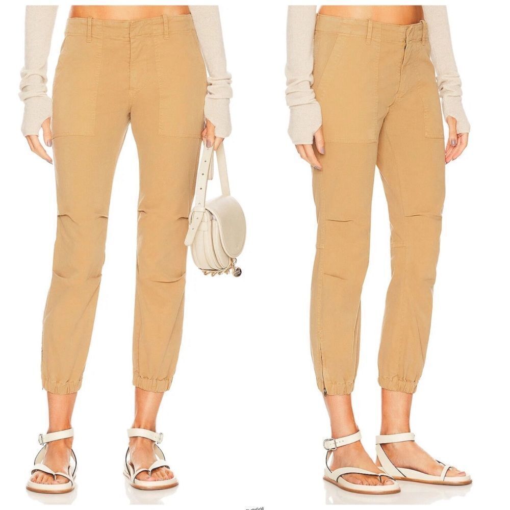 Revolve Nili Lotan Cropped Military Cargo Pant in Camel Tan Size 0